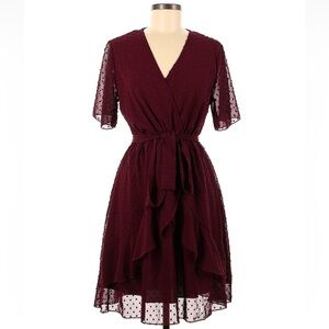 Polka Dot Faux Wrap Dress